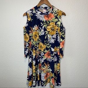 Pink Coconut | Cold Shoulder Floral‎ Dress